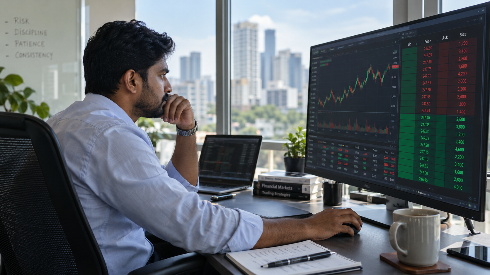 Trader checking SME stock depth quoted by a market maker