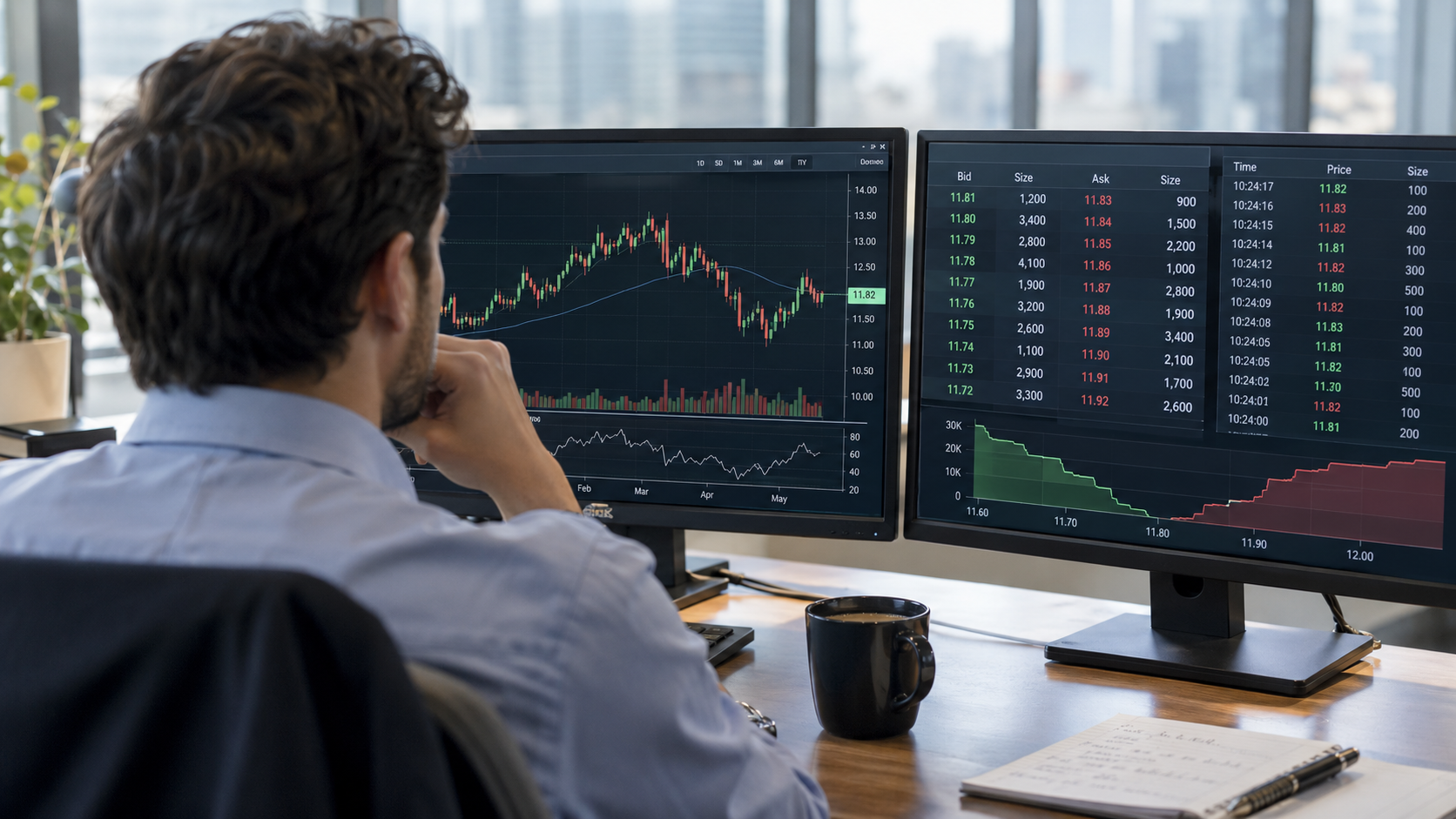 Market maker quoting bid and ask prices for SME shares